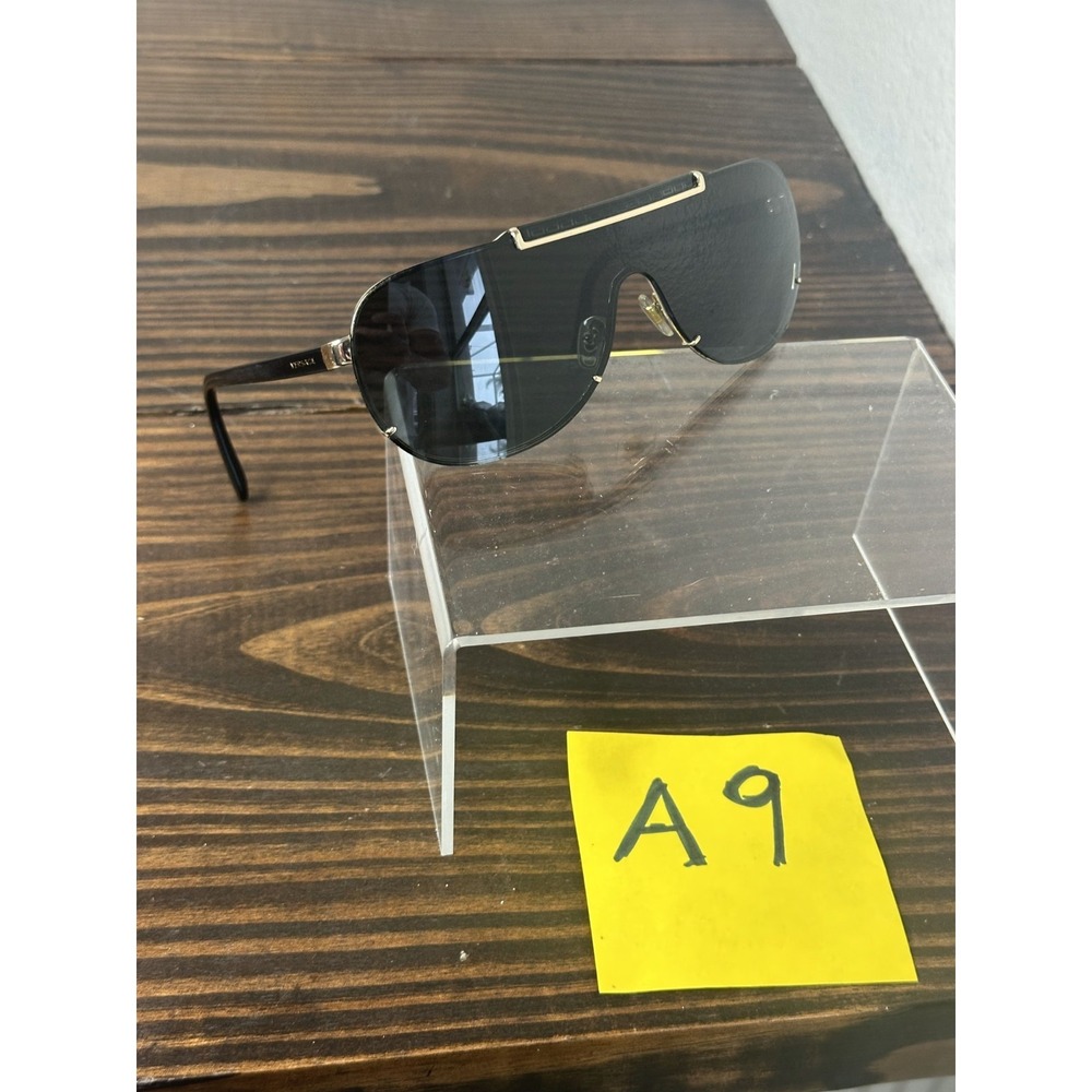 Versace 2140 1002/87 Men's Black Gold Sunglasses Metal Shield Full Rim 135 mm
